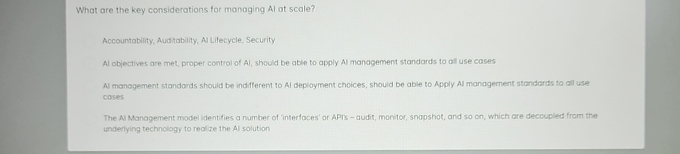 What are the key considerations for managing Al