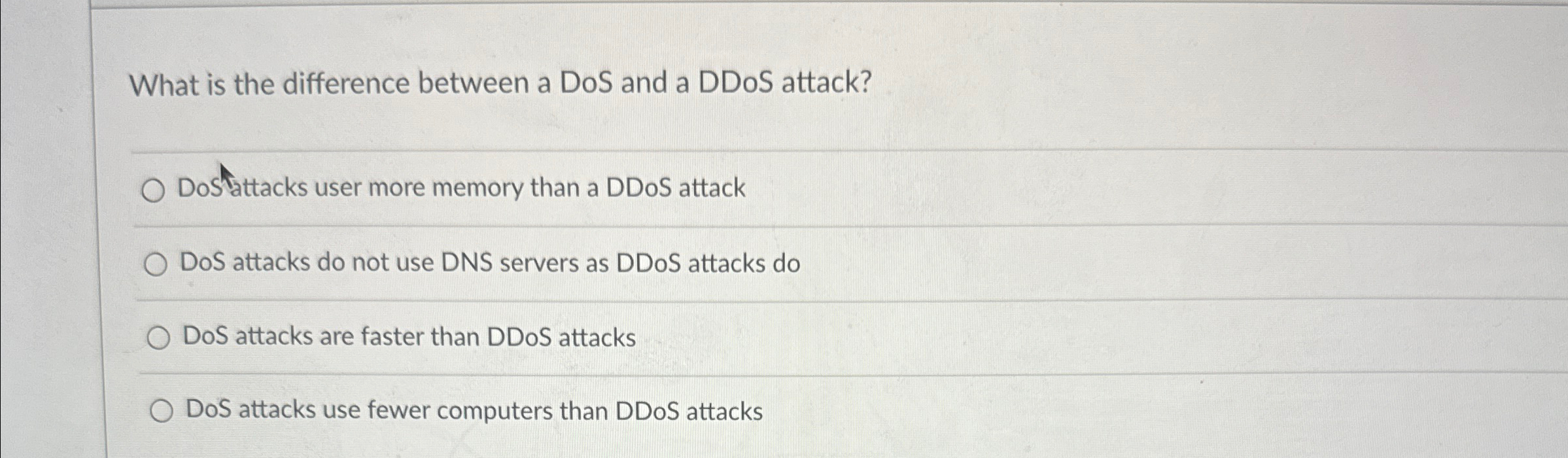 What is the difference between a DoS and a DDoS