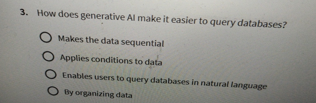 How does generative Al make it easier to query