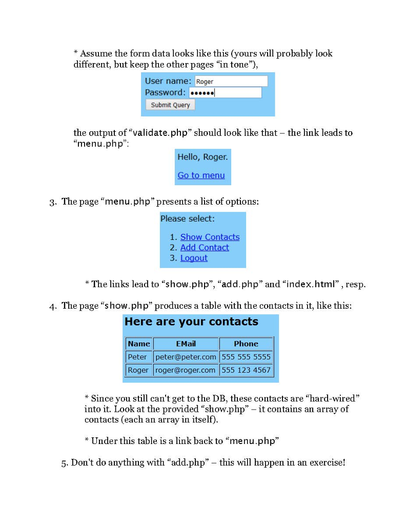 Show.php Validate.php Project 1 HTML Code Project