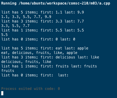 Assignment 3B testing a User Defined Combo ADT