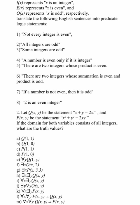 IC) represents "x is an EC) represents "x is