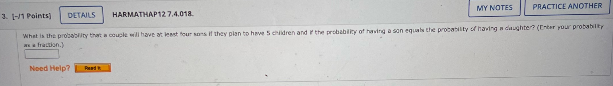 3. [-/1 Points] DETAILS HARMATHAP12 7.4.018. MY