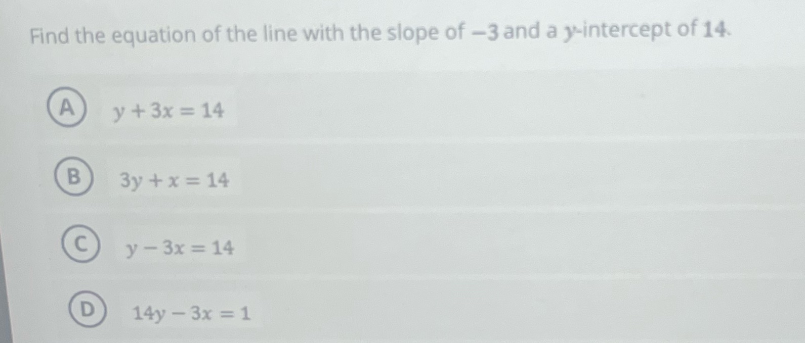 Find the equation of the line with the slope of