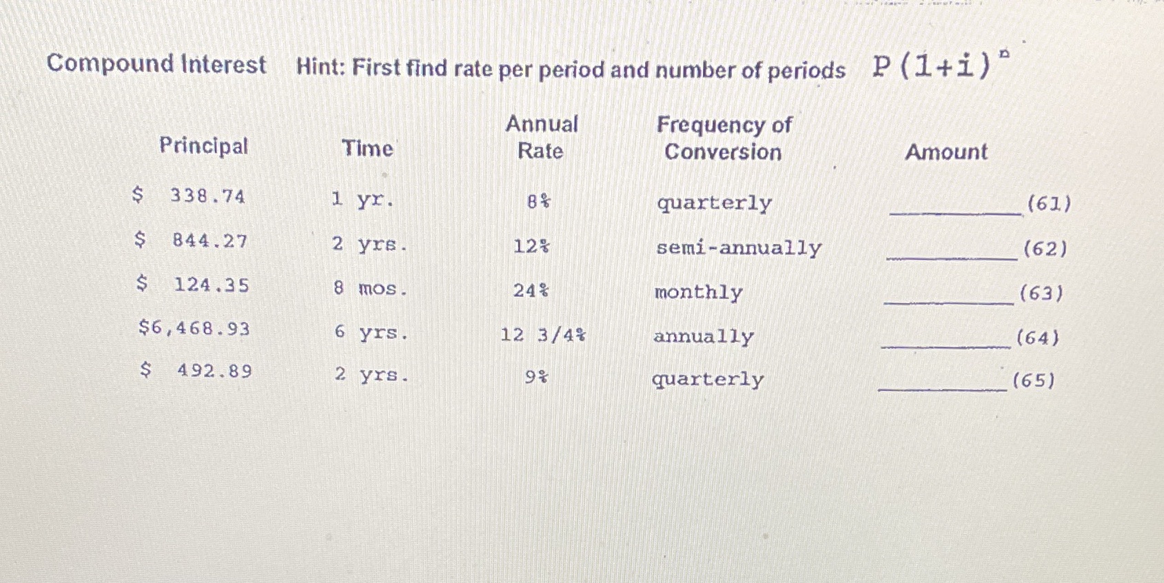 Figure out the amount. Please explain your