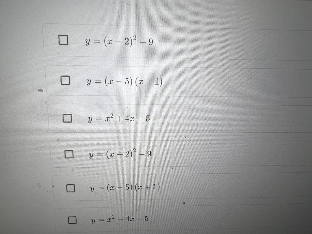 5. Select the equation(s) that represent the