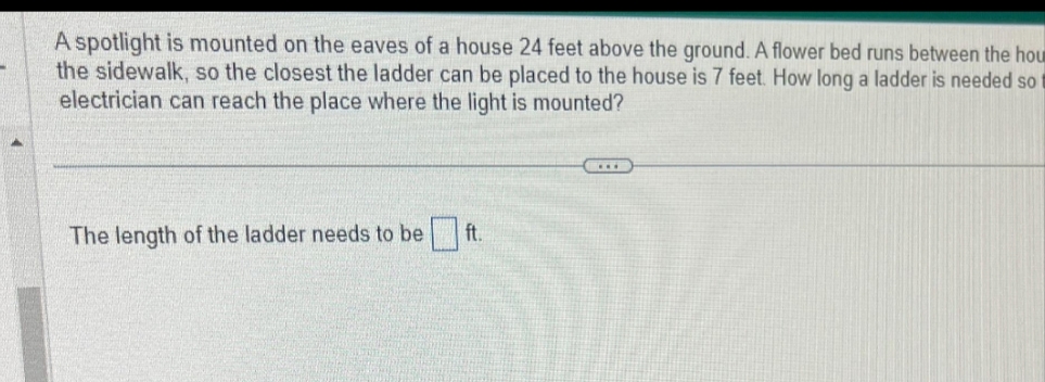 A spotlight is mounted on the eaves of a house *