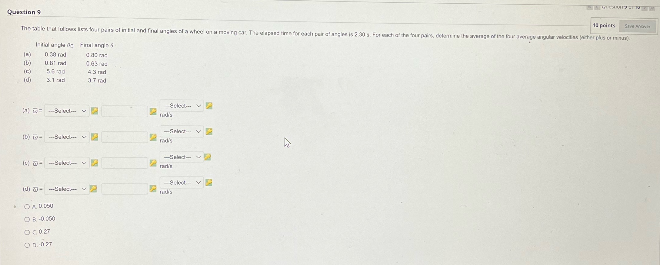Questiony Of TO Question 9 10 points Save Answer