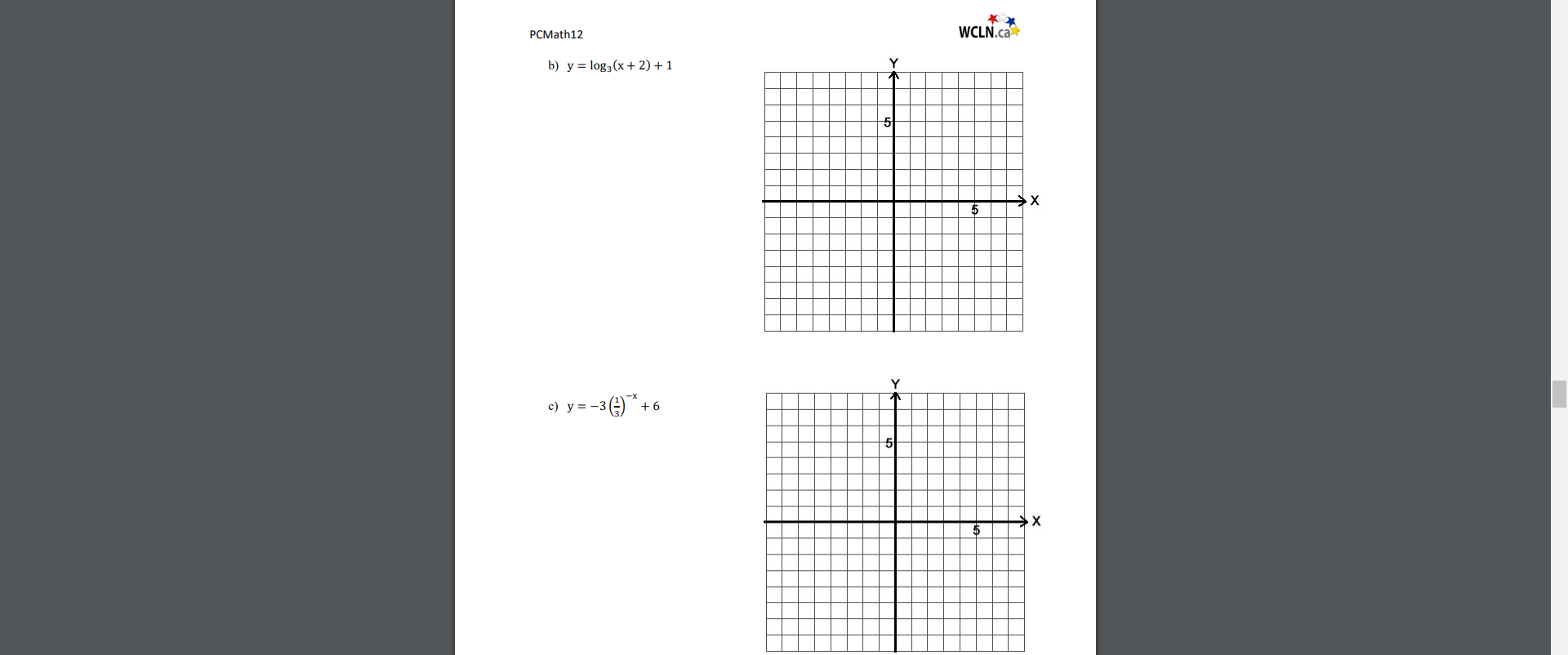 4. Graph the following equations. Explicitly
