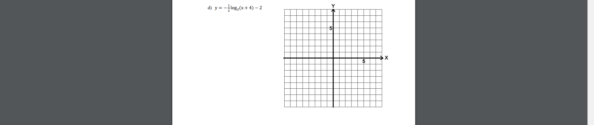 4. Graph the following equations. Explicitly