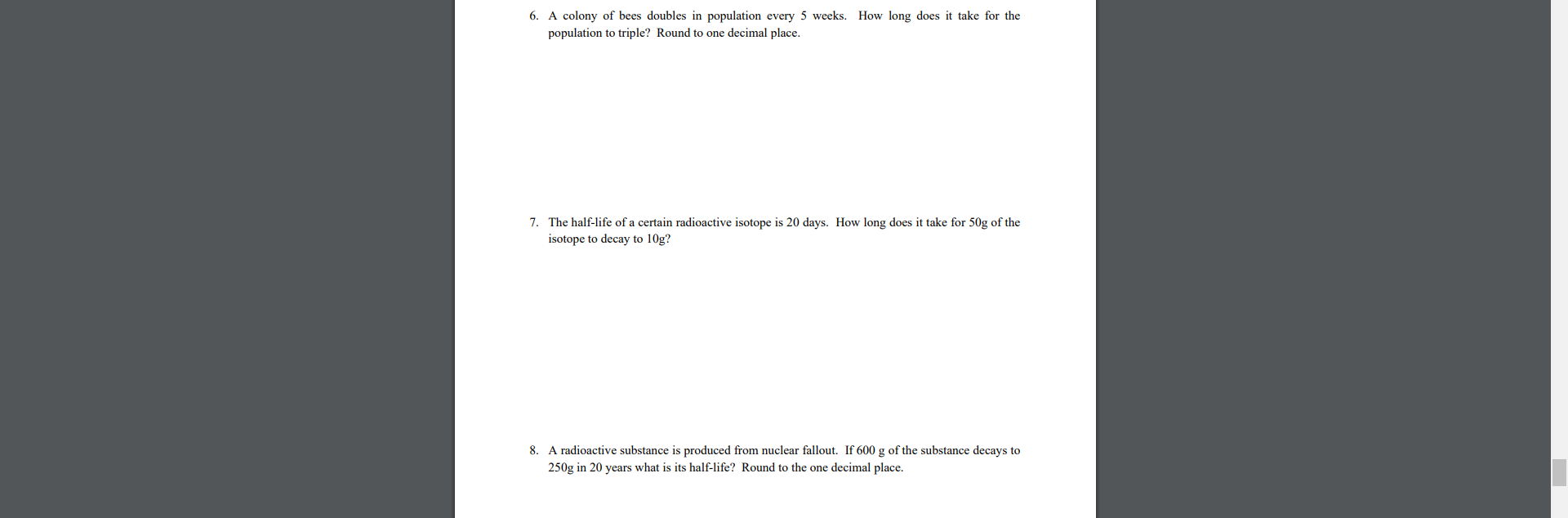 4. Graph the following equations. Explicitly