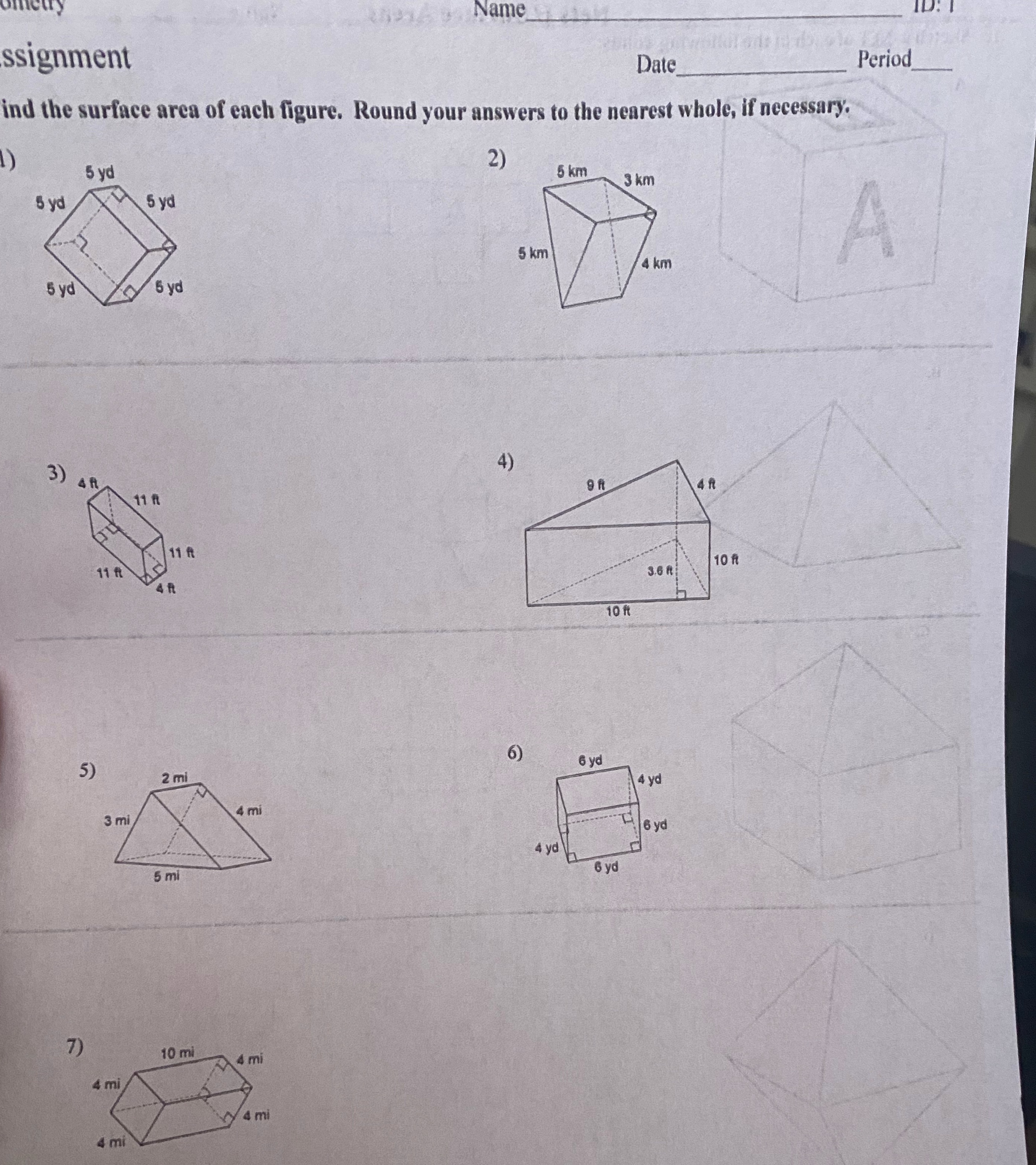 I need to show my work Name ssignment Date Period