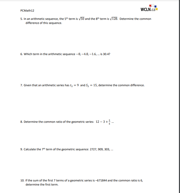 4. Graph the following equations. Explicitly
