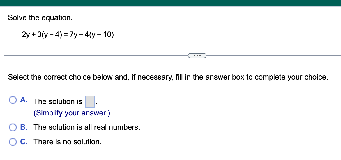 MUST SHOW CALCULATIONS OF ALL 5 maths : Solve the