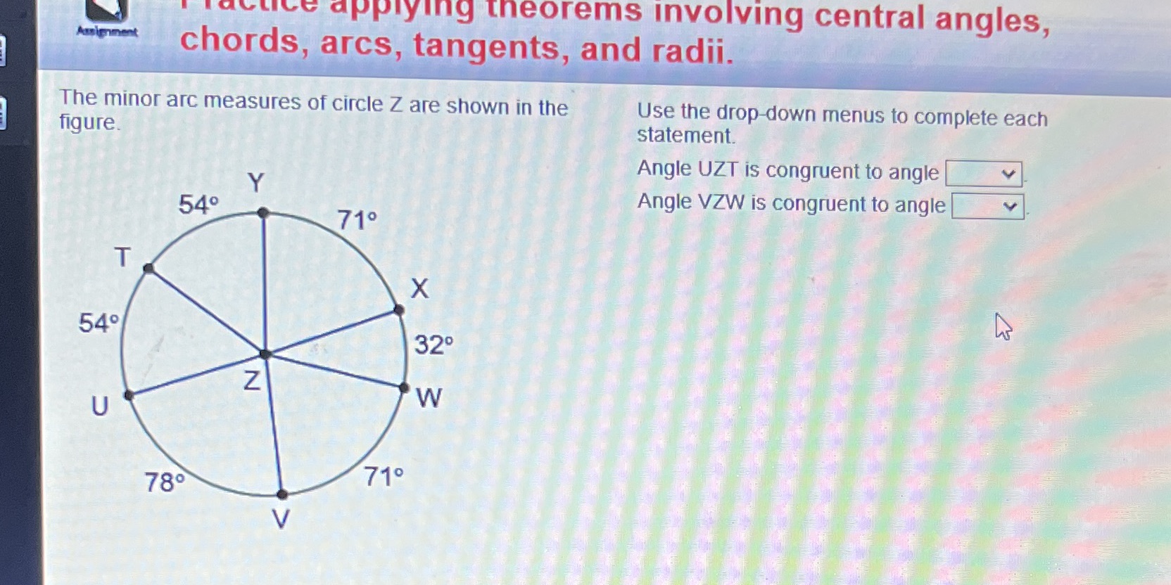 actice applying theorems involving central