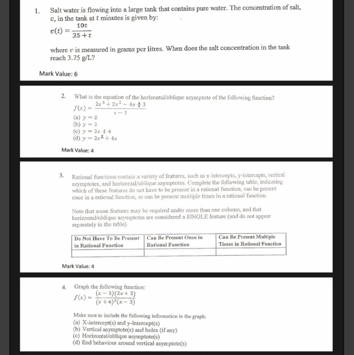 Question 1-4 1. Salt water is flowing into a