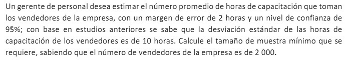 Un gerente de personal desea estimar el numero