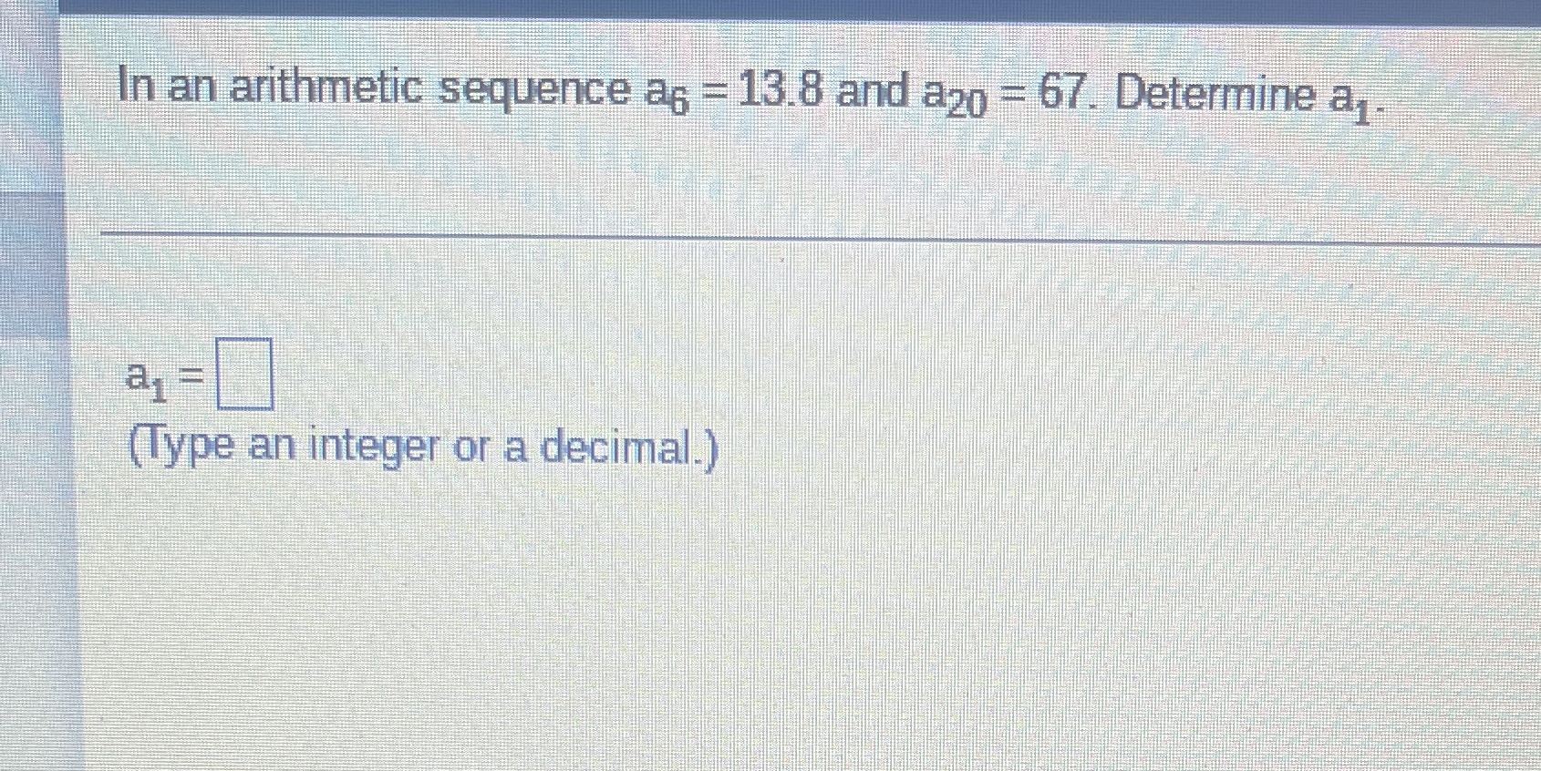 In an arithmetic sequence ag = 13.8 and agg = 67.