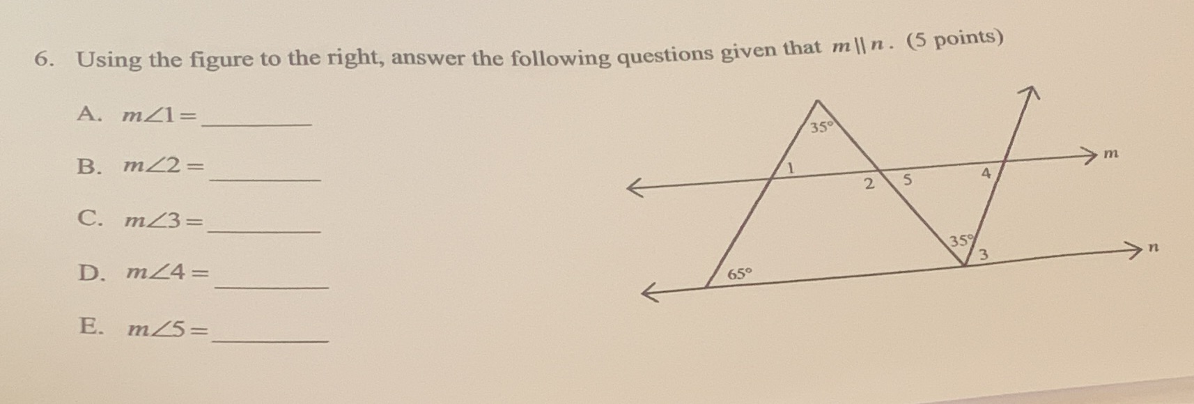 6. Using the figure to the right, answer the