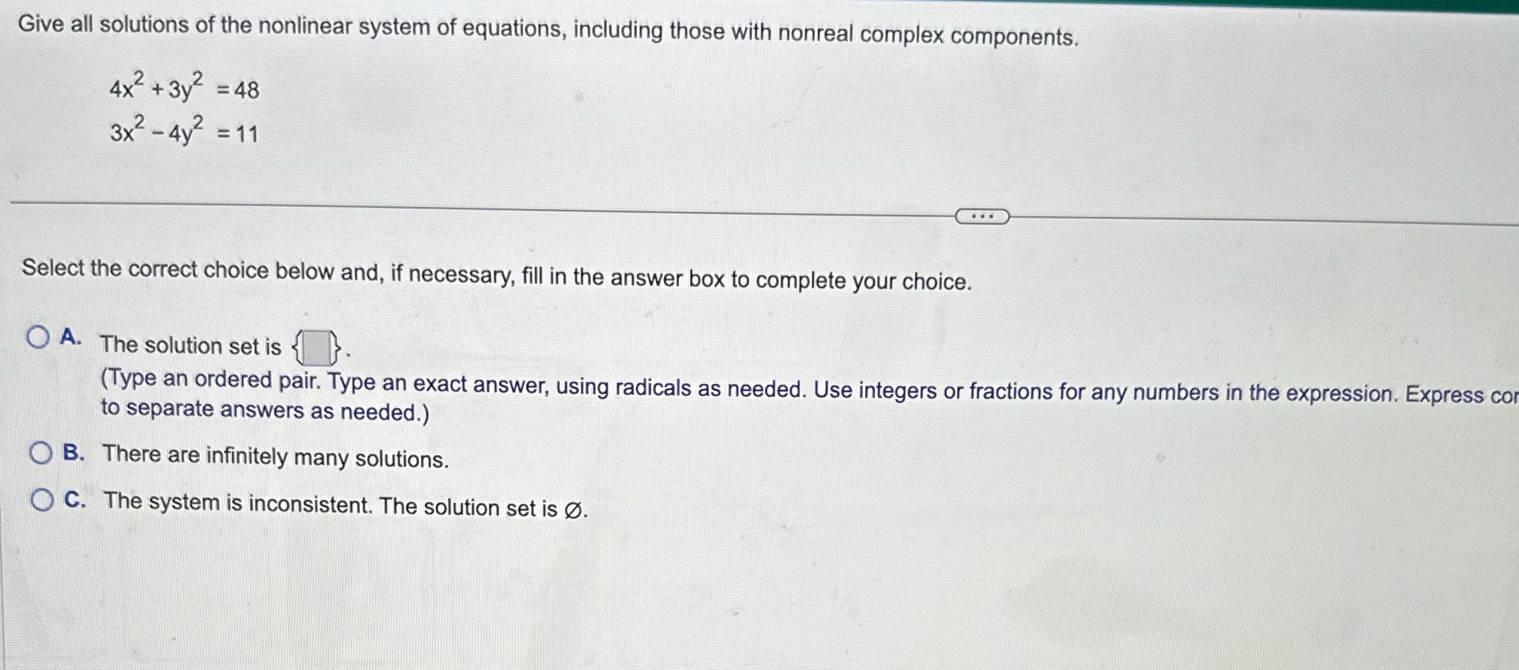 Please help Give all solutions of the nonlinear