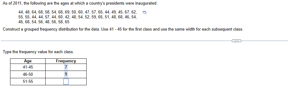 As of 2011. the following are the ages at which a