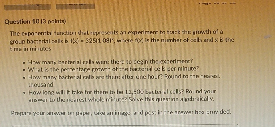 I need help please Question 10 (3 points) The