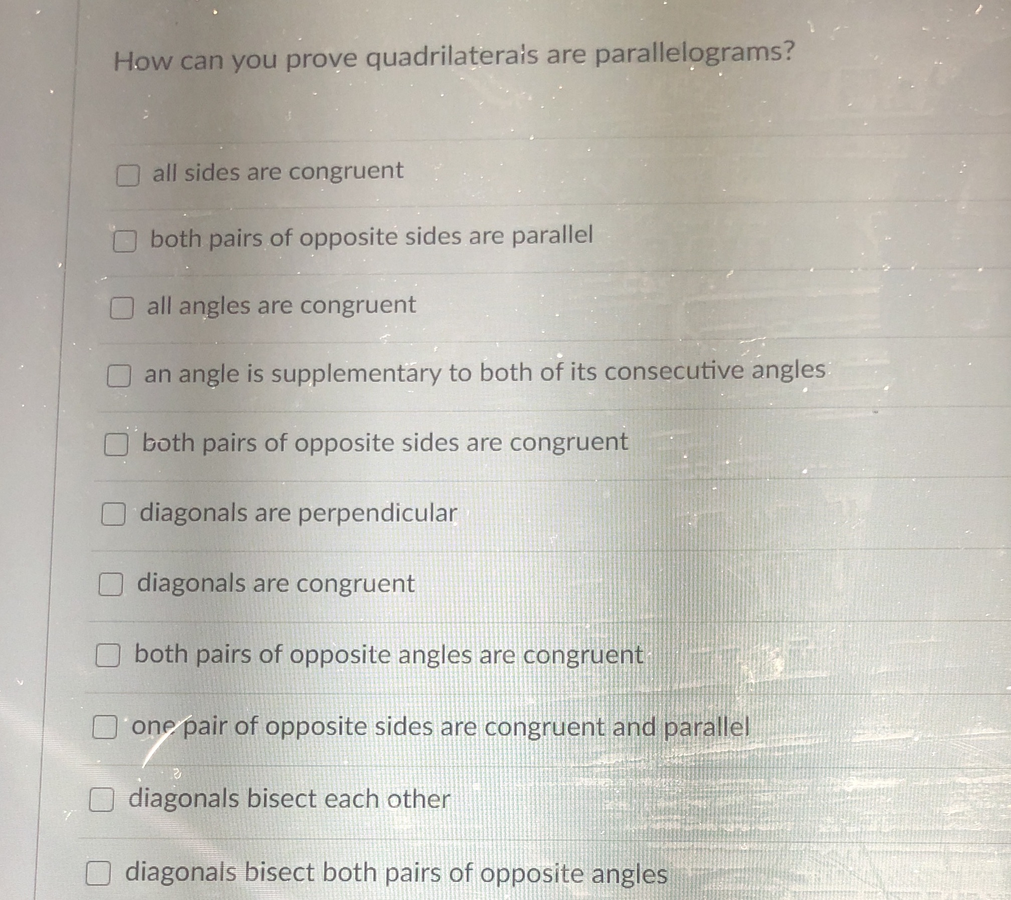 how can you prove quadrilaterals are