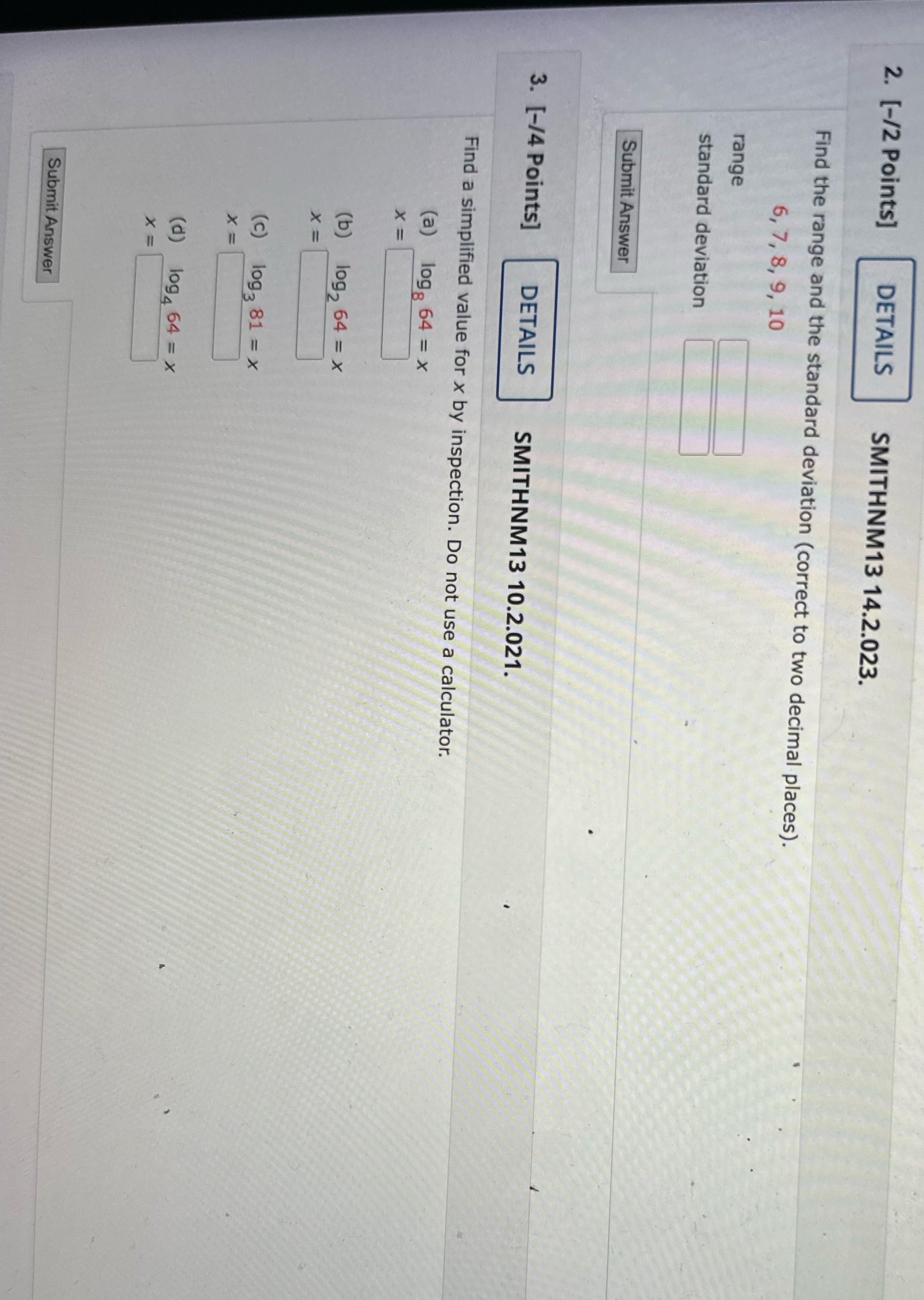 2. [-/2 Points] DETAILS SMITHNM13 14.2.023. Find