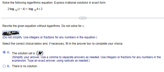Solve the following logarithmic equation. Express