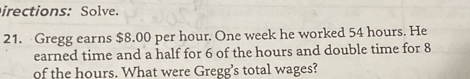 Business math 'irections: Solve. 21. Gregg