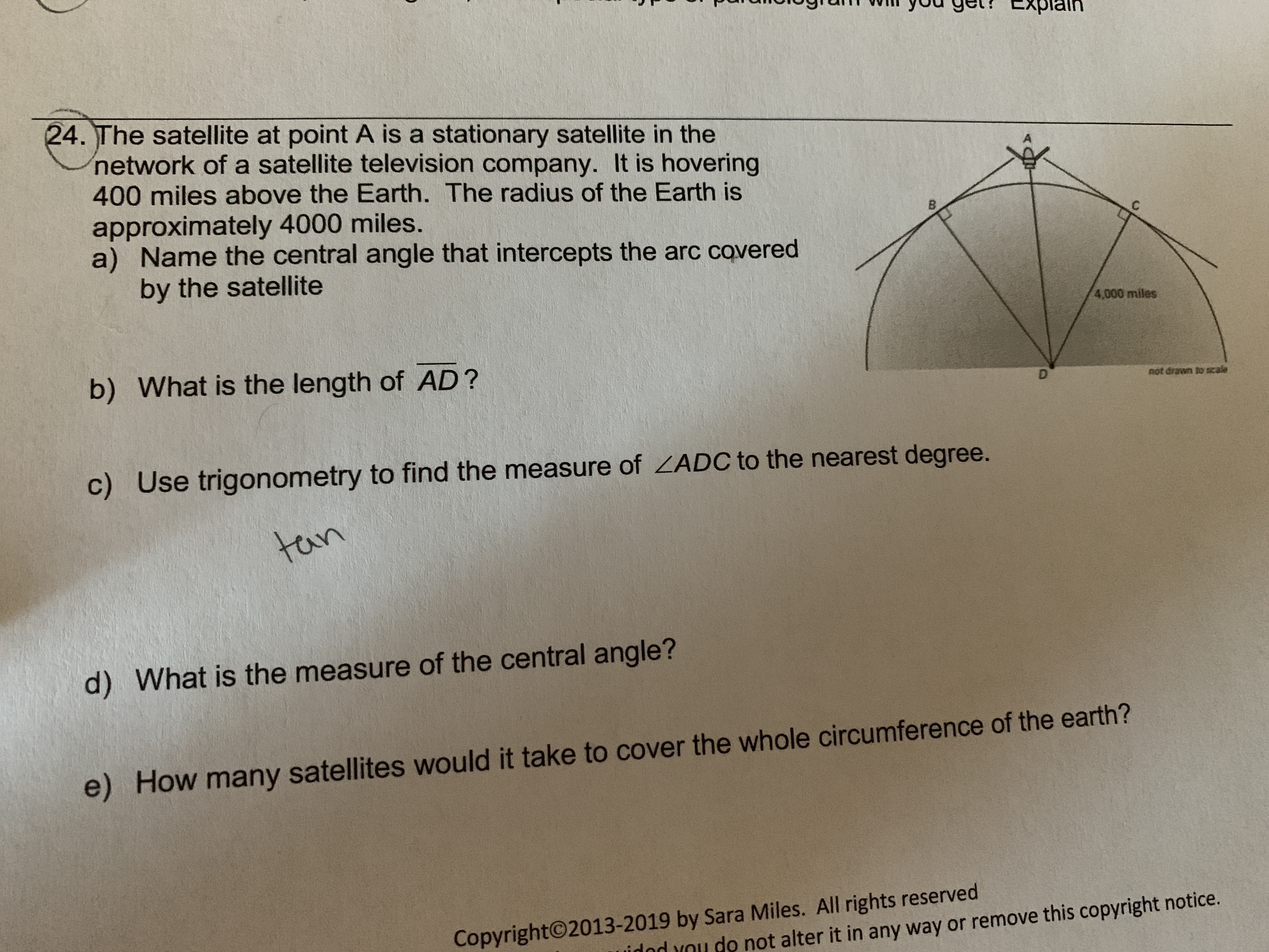 24. The satellite at point A is a stationary