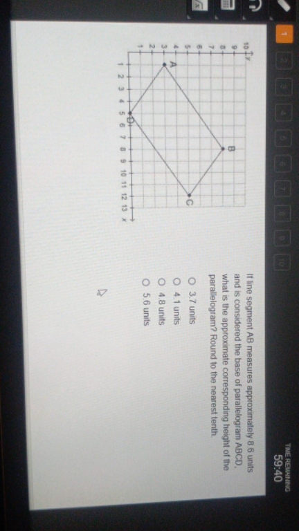 Answer selections are on bottom. T TIME REMAINING