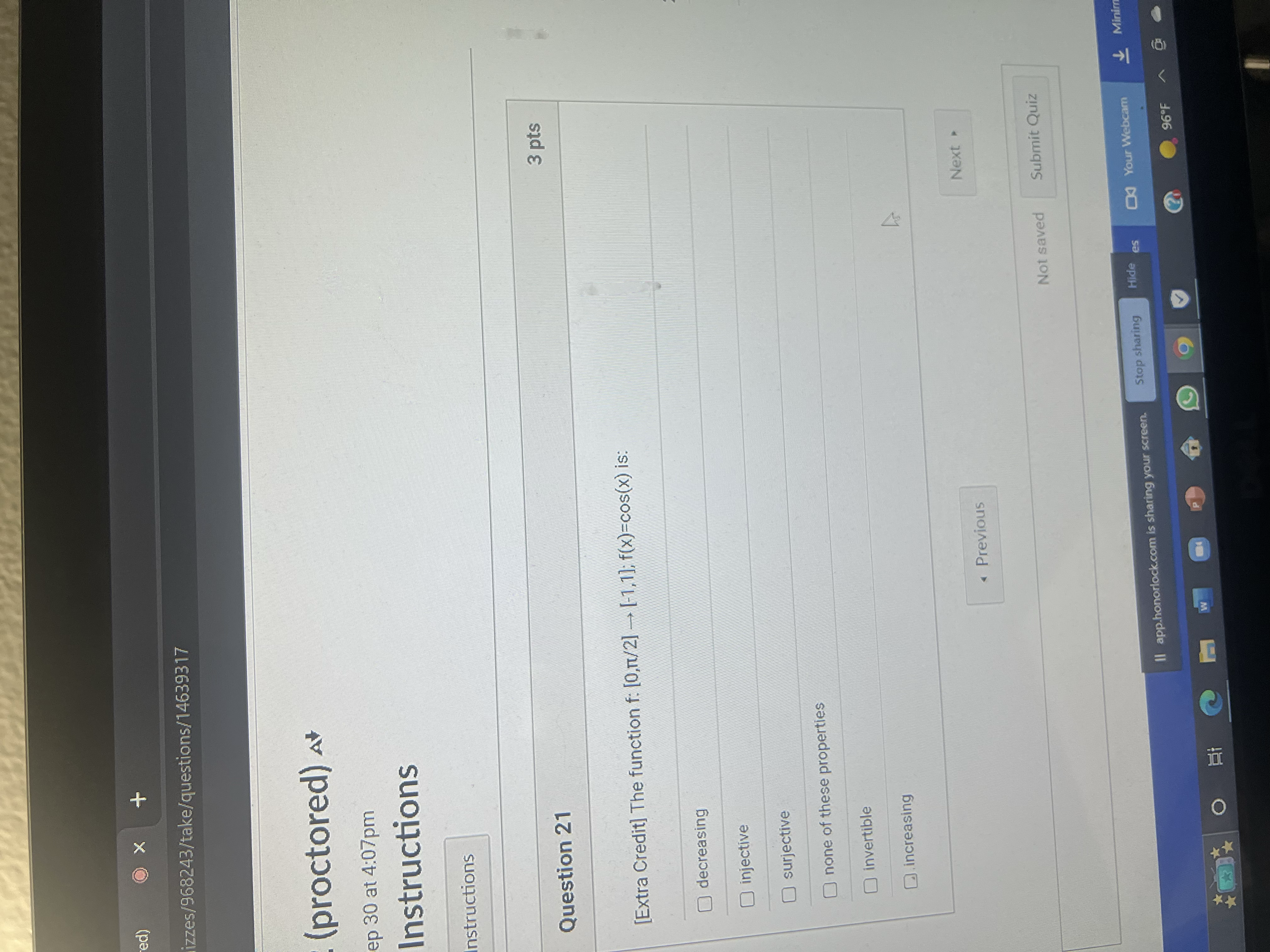 Quiz: Test 2 (proctored) +