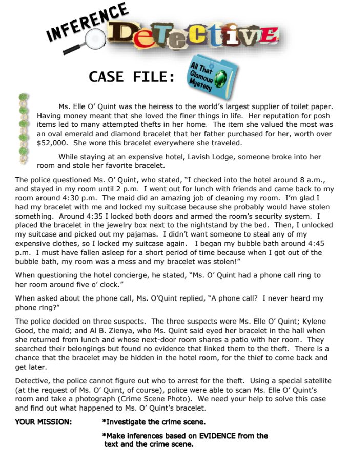 CASE FILE: a. Ms. Elie U' Quint was the