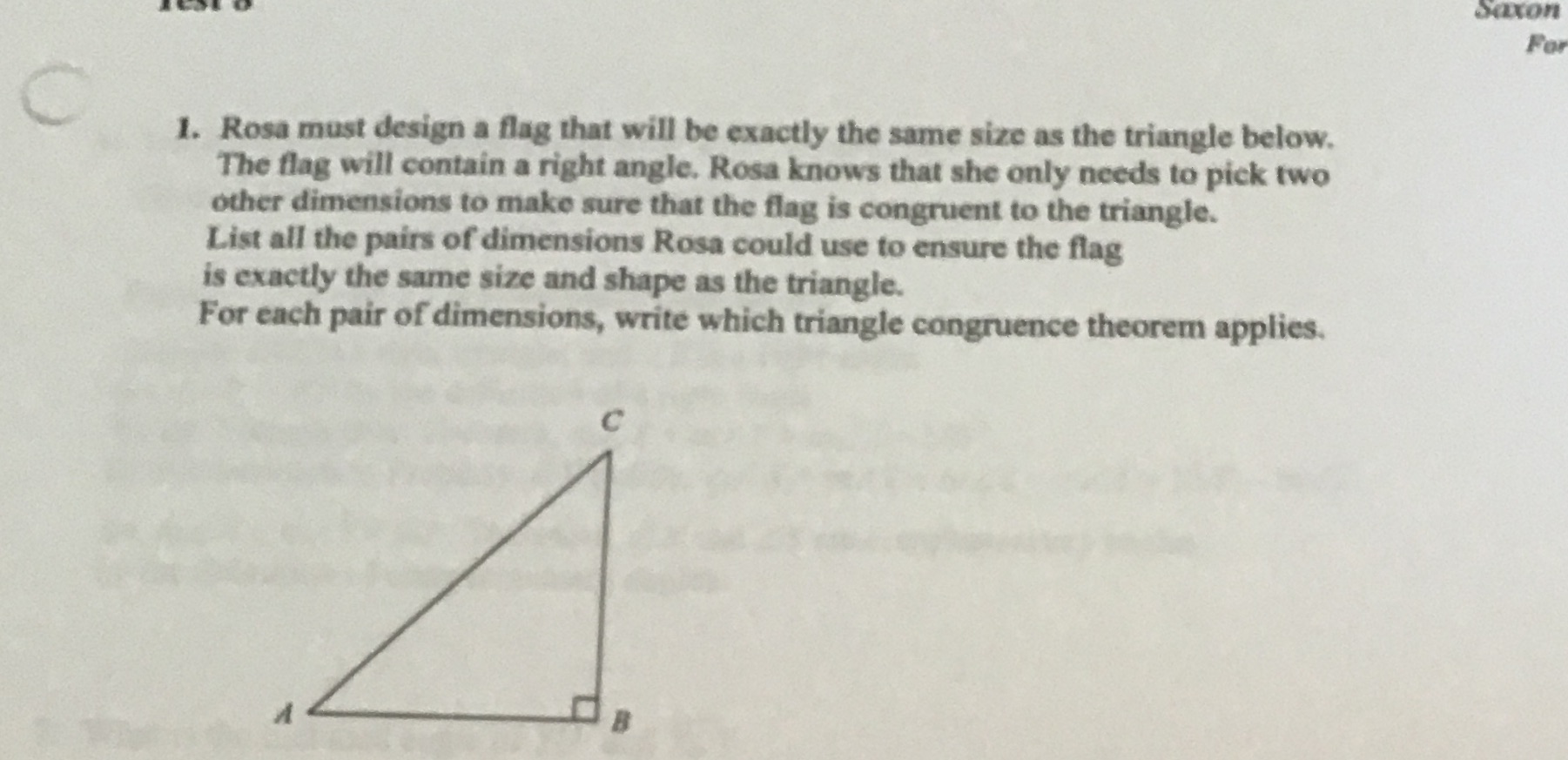 Saxon For C 1. Rosa must design a flag that will