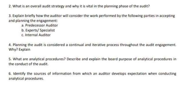 2. What Is an overall audit strategy and why it