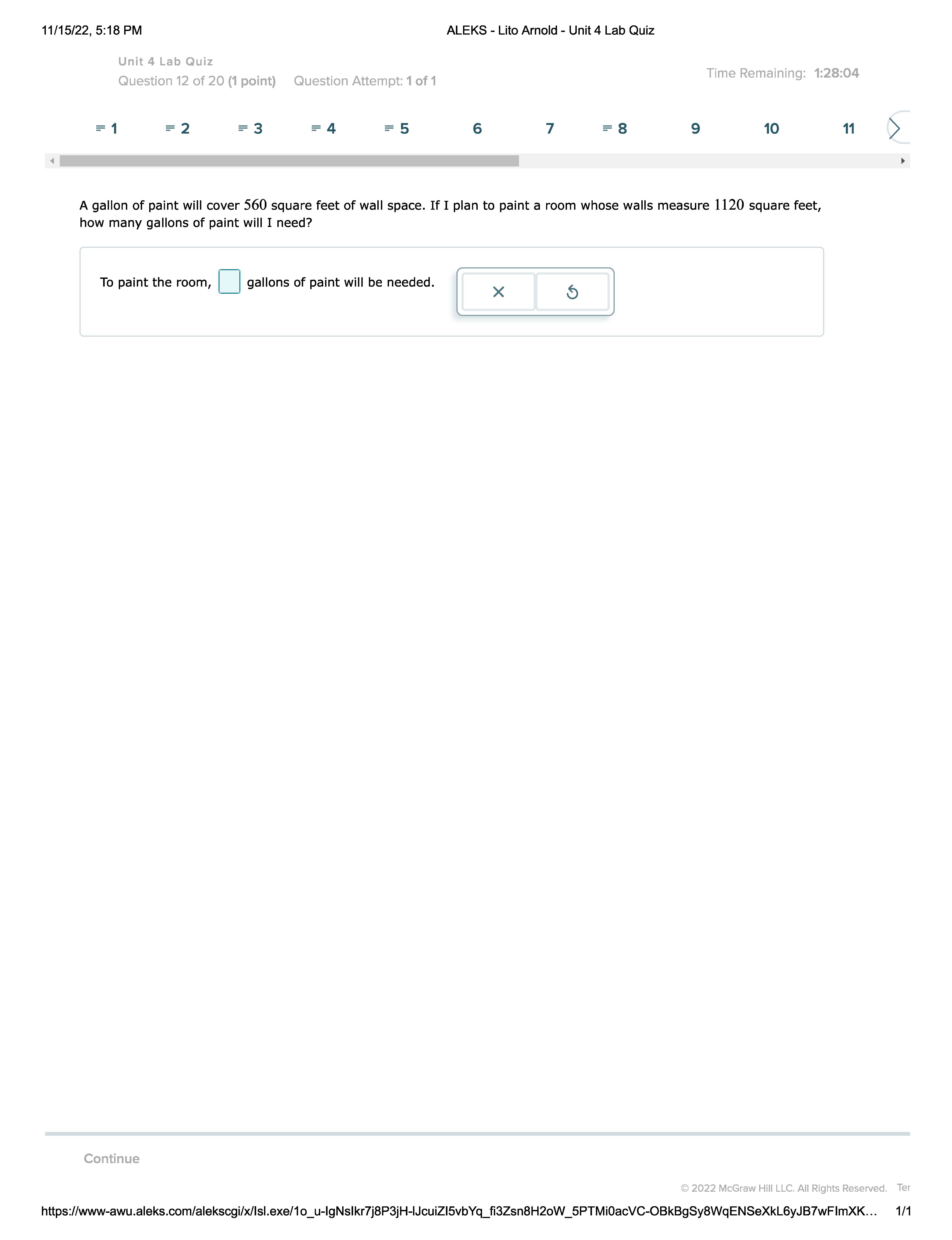 11/15/22, 5:18 PM ALEKS - Lito Arnold - Unit 4