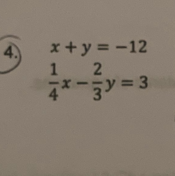 solve the following system using substitution 4