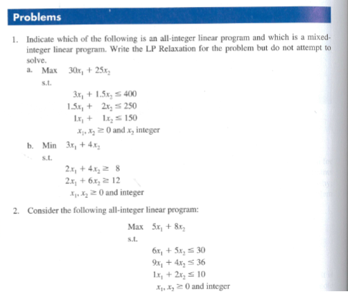 Problems 1. Indicate which of the following is an