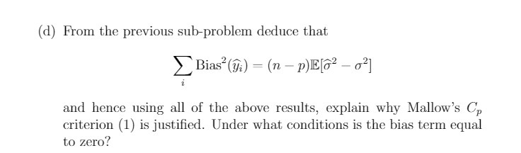 {d} From the previous subproblem deduce that 2