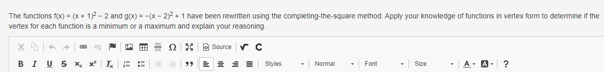 The functions f(x) = (x + 1) 2 ? 2 and g(x) = ?(x