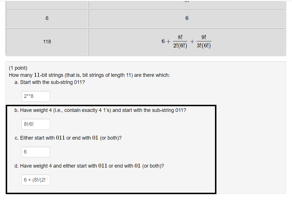 Hi, my answers for sections b,c,d were incorrect.