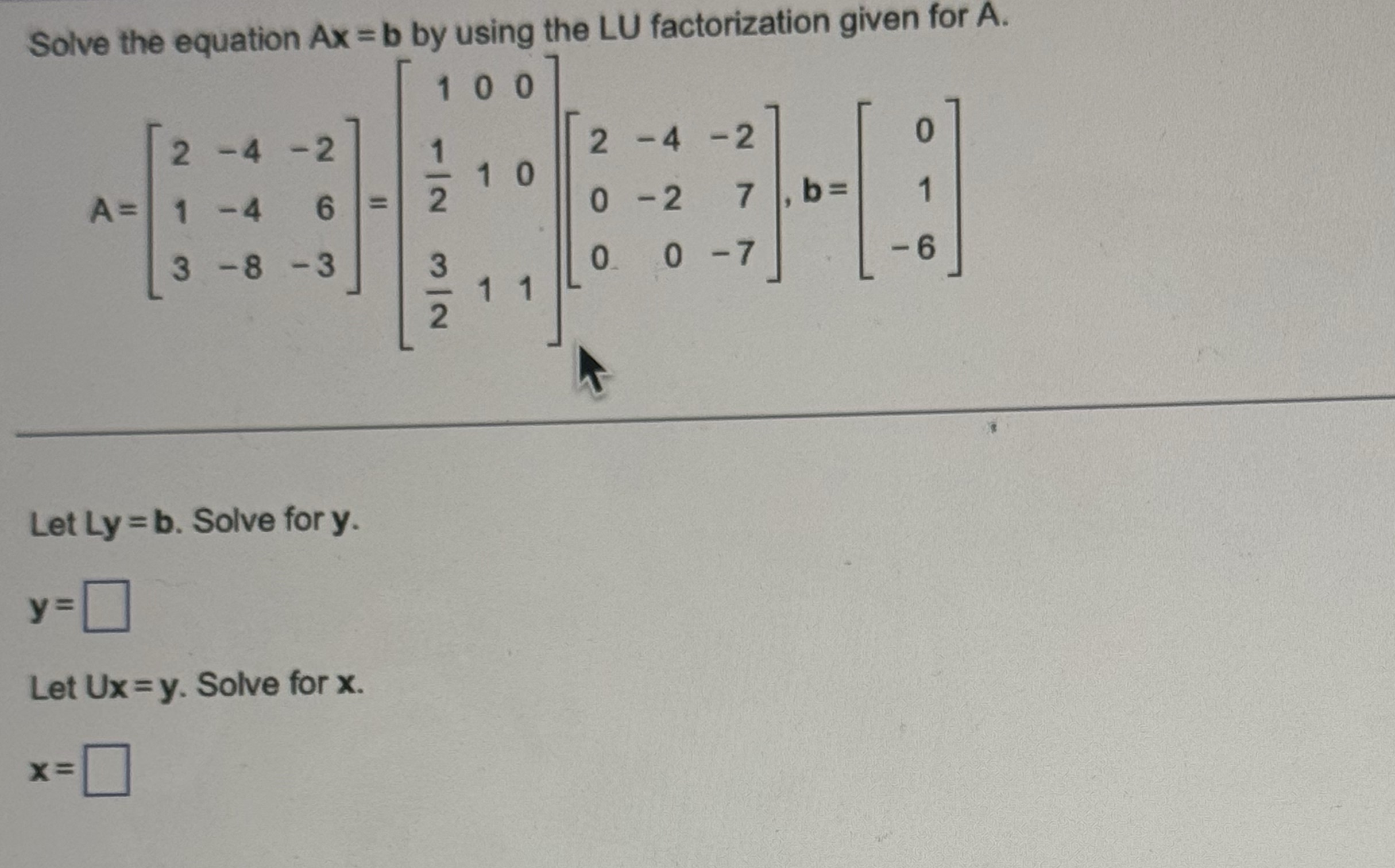 Provide full solution and correct answer Solve