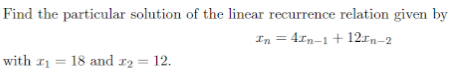 Find the particular solution of the linear