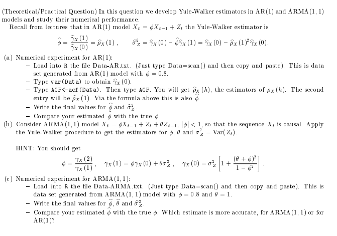 (Theoretical/Practical Question) In this question