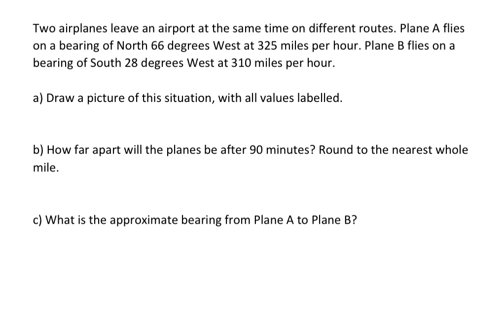 Two airplanes leave an airport at the same time