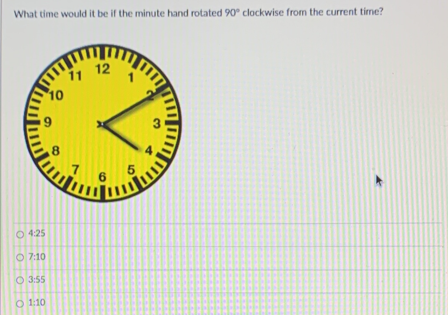 What time would it be if the minute hand rotated