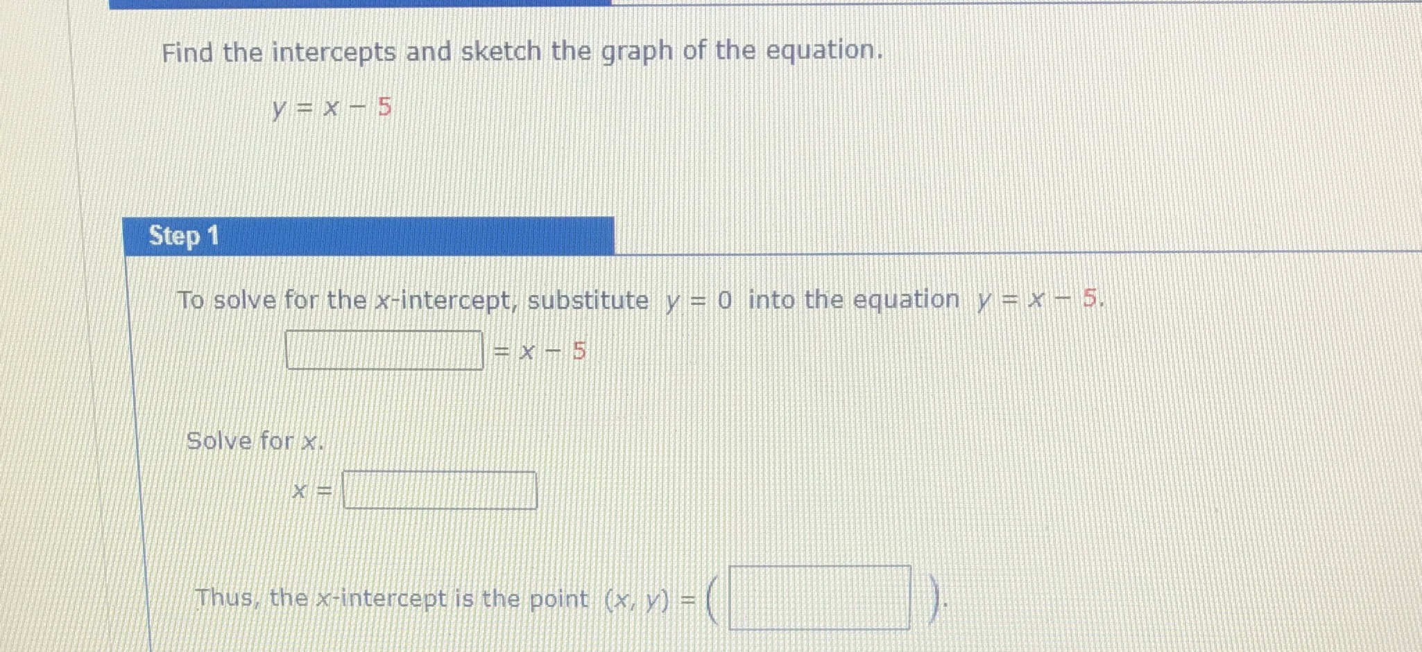 Find the intercepts and sketch the graph of the