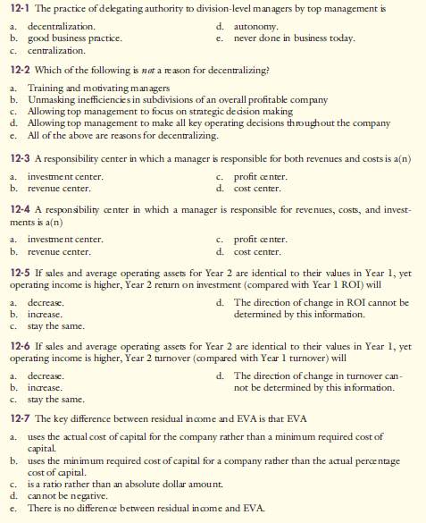 ACC 500 Accounting For Managers- Assignment (Wk6)