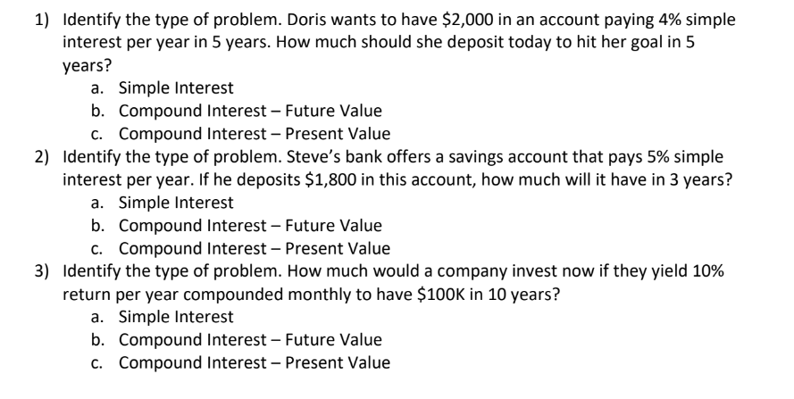 1) When a problem discusses periodic payments